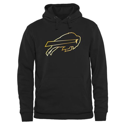 Men's Buffalo Bills Pro Line Black Gold Collection Pullover Hoodie - Click Image to Close